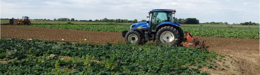 Tractor harvesting on Cropwell Farm